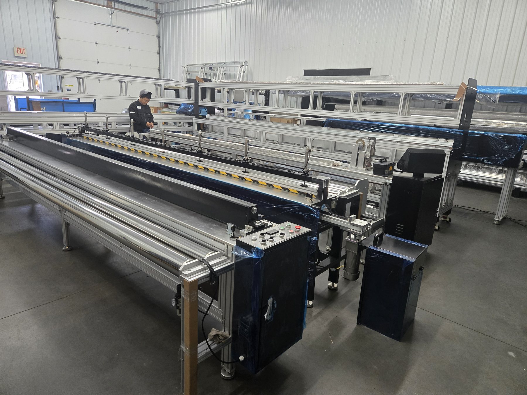 Cutting tables under assembly on the Zeeland, Michigan floor