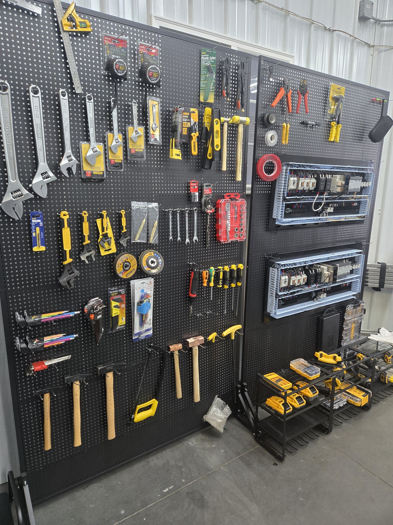 Tool wall and control panel build station